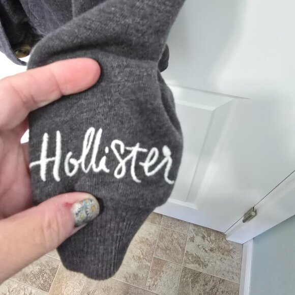 Hollister Hoodie Sweatshirt Drawstring Waist Buttons Pockets Size Small - Picture 6 of 8